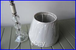 Pair Of Laura Ashley Vintage Candlestick Glass Lamp Bases With New Shades