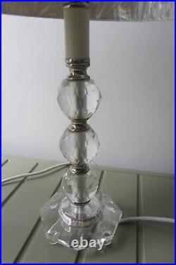 Pair Of Laura Ashley Vintage Candlestick Glass Lamp Bases With New Shades