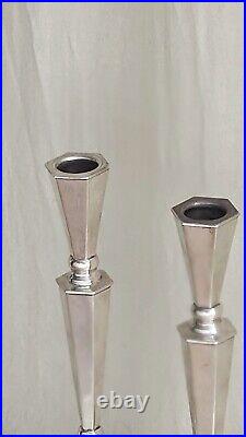 Pair Of Sterling Silver Israely Vintage Candlestick 925 Made By CAPRI 288 Gr