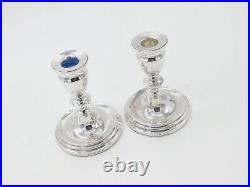 Pair Of Sterling Silver Piano Candlesticks Vintage 1971 Birmingham A. T Cannon