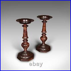 Pair Of Vintage Candle Prickets, English, Candlestick, Ecclesiastical, Art Deco