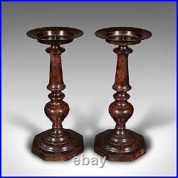 Pair Of Vintage Candle Prickets, English, Candlestick, Ecclesiastical, Art Deco