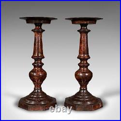 Pair Of Vintage Candle Prickets, English, Candlestick, Ecclesiastical, Art Deco