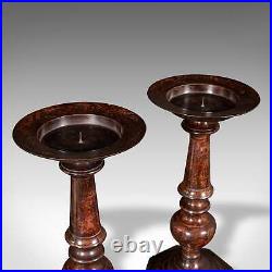 Pair Of Vintage Candle Prickets, English, Candlestick, Ecclesiastical, Art Deco