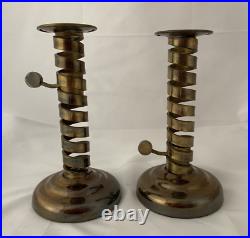 Pair Of Vintage LAURENCE BUTLER Copper & Brass Cellar Rat Tail Candlesticks RARE