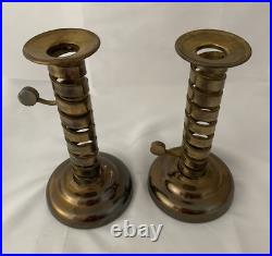 Pair Of Vintage LAURENCE BUTLER Copper & Brass Cellar Rat Tail Candlesticks RARE