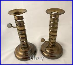 Pair Of Vintage LAURENCE BUTLER Copper & Brass Cellar Rat Tail Candlesticks RARE