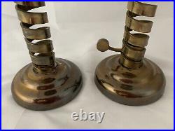 Pair Of Vintage LAURENCE BUTLER Copper & Brass Cellar Rat Tail Candlesticks RARE