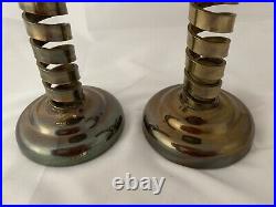 Pair Of Vintage LAURENCE BUTLER Copper & Brass Cellar Rat Tail Candlesticks RARE