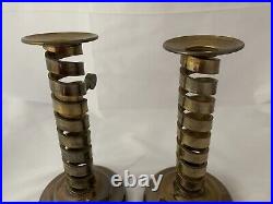 Pair Of Vintage LAURENCE BUTLER Copper & Brass Cellar Rat Tail Candlesticks RARE