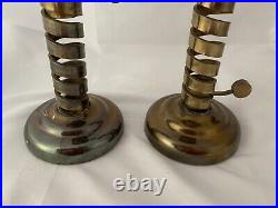 Pair Of Vintage LAURENCE BUTLER Copper & Brass Cellar Rat Tail Candlesticks RARE