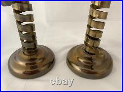 Pair Of Vintage LAURENCE BUTLER Copper & Brass Cellar Rat Tail Candlesticks RARE