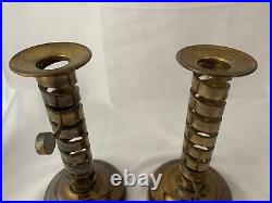 Pair Of Vintage LAURENCE BUTLER Copper & Brass Cellar Rat Tail Candlesticks RARE