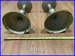 Pair Of Vintage Large Solid brass candle stick holders