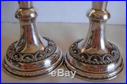 Pair Of Vintage Sterling Silver Filigree Work Candle Sticks By Matadin Israel