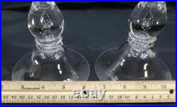 Pair Of Vintage Steuben Baluster Teardrop Candlesticks Art Glass Signed