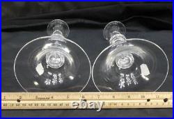 Pair Of Vintage Steuben Baluster Teardrop Candlesticks Art Glass Signed