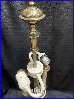 Pair Of Vintage Stiffel Brass French Bouillotte Candlestick 3-Way Table Lamps