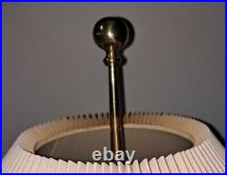 Pair Vintage Brass Candlestick Table Lamps Mid Century
