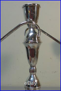 Pair Vintage Duchin Sterling Silver 3-lite 11.5 Candelabra / Candlesticks
