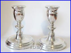 Pair Vintage Elizabeth II Sterling Silver Candlesticks Fully Hallmarked 1974