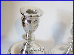 Pair Vintage Elizabeth II Sterling Silver Candlesticks Fully Hallmarked 1974