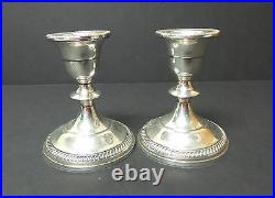 Pair Vintage FISHER Sterling Silver 4.5 Weighted Candlesticks. #874