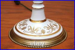 Pair Vintage Frederick Cooper Porcelain Candlestick Lamp Limoges Original Shades