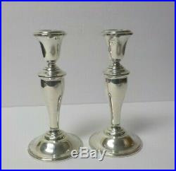 Pair Vintage Gorham Sterling Silver 7 Candlesticks