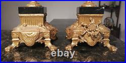 Pair Vintage Imperial Brevettato Italian Brass Candleholders