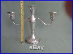 Pair Vintage Sterling Silver 3 Light Candelabra / Candlesticks