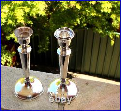 Pair Vintage Sterling Silver Candlesticks Charles Green Birmingham 1951