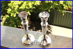 Pair Vintage Sterling Silver Candlesticks Charles Green Birmingham 1951