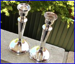 Pair Vintage Sterling Silver Candlesticks Charles Green Birmingham 1951