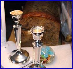 Pair Vintage Sterling Silver Candlesticks Charles Green Birmingham 1951