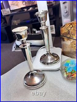 Pair Vintage Sterling Silver Candlesticks Charles Green Birmingham 1951