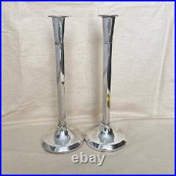 Pair Vintage Sterling Silver Candlesticks, Tall 12 ¼, 820g, Hallmarked 1947