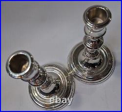 Pair Vintage Sterling Silver Filled Candlesticks c1977 -OBA366