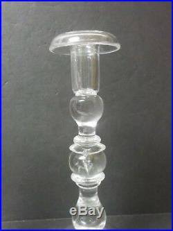 Pair Vintage Steuben Crystal 10.25 Baluster Teardrop Candlesticks, # 7746