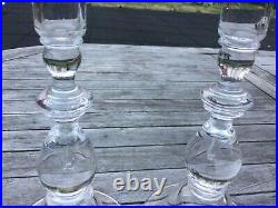 Pair Vintage Steuben Crystal 8.75 Baluster Teardrop Candlesticks, 7792 Perfect