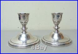 Pair Vintage Westmorland Sterling Silver 4 Candlesticks, Weighted Bases
