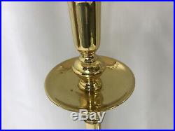 Pair Vtg Brass Candlestick Table Lamps Mid Century Hollywood Regency Buffet Tall