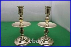 Pair of 17th Century Style Dutch Colonial Brass Candlesticks