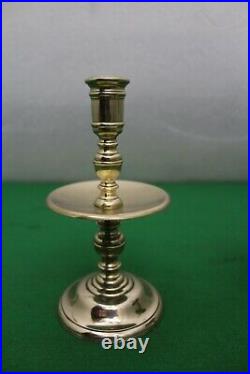 Pair of 17th Century Style Dutch Colonial Brass Candlesticks