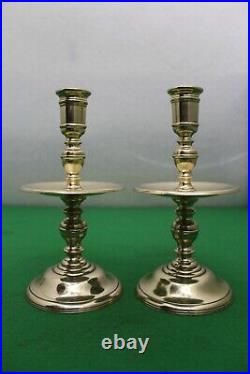 Pair of 17th Century Style Dutch Colonial Brass Candlesticks