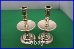 Pair of 17th Century Style Dutch Colonial Brass Candlesticks