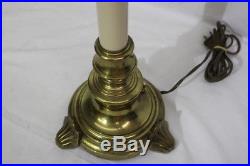 Pair of 2 Vintage STIFFEL Brass & Tole Hollywood Regency 30 Candlestick Lamps