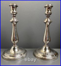 Pair of Christofle Silver Plated Candlesticks ALBI Art Deco