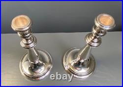 Pair of Christofle Silver Plated Candlesticks ALBI Art Deco