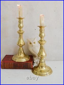 Pair of Heavy Brass Vintage Candle Holders, Set of 2 Large Candlesticks 2.120 KL